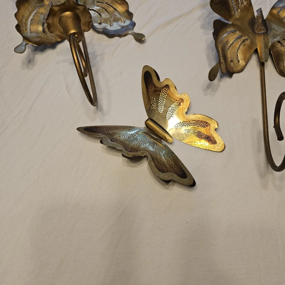 Vintage Brass Butterfly Homco Wall Decor.